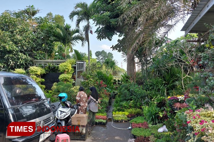 Papan petunjuk jalan kawasan Jl. Brawijaya dan deretan tangga batu menurun menuju sentra pasar bunga dan pasar burung Splendid Malang.